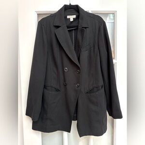 Coldwater Creek Classic Black Button Front Blazer Jacket Women’s Plus Size 16